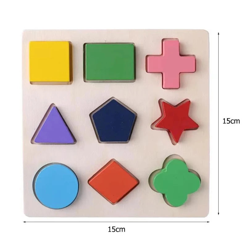 Wooden Geometric Shapes Montessori Puzzle